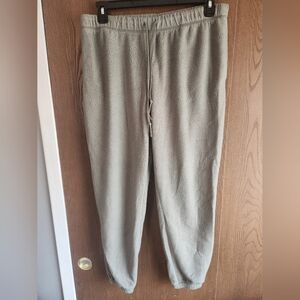 Gray Elastic Waist Joggers with Cuffed Ankles